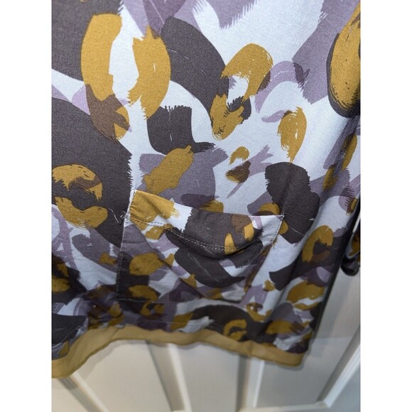 LOGO By Lori Goldstein Top Large Multicolor Boho camo Button Cardigan Tunic - Picture 4 of 11